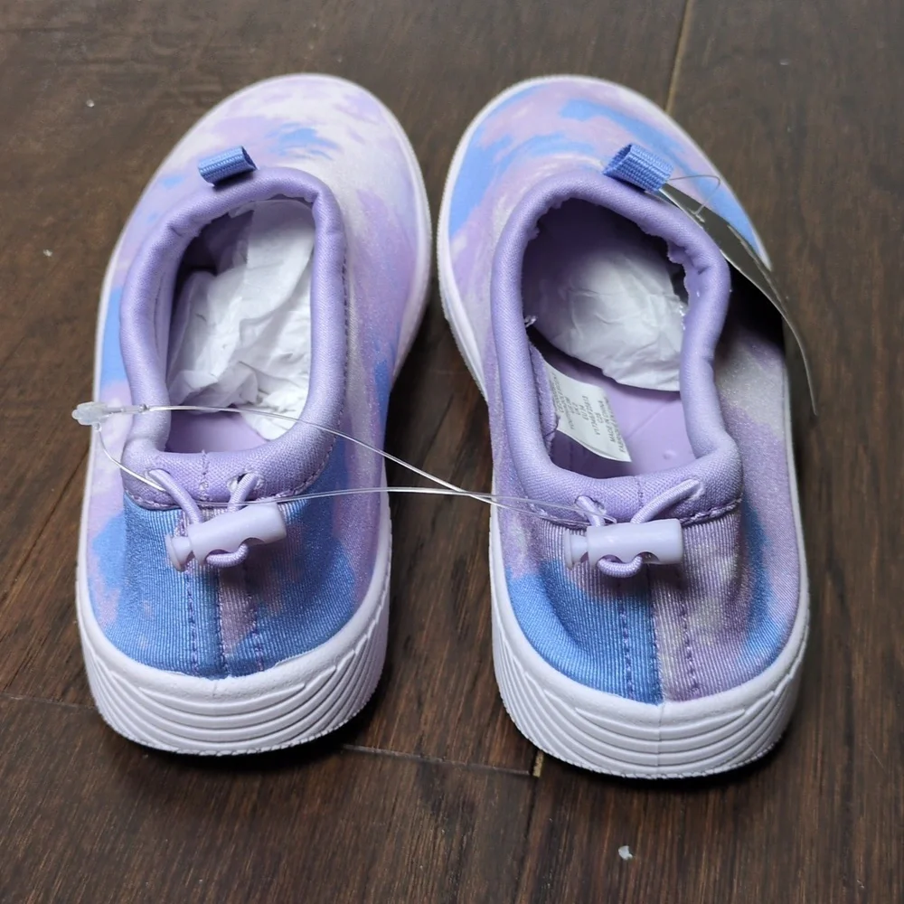 Lands End Slip-On Water Shoes Purple Tie Dye Kids Girls Quick Dry Size 3